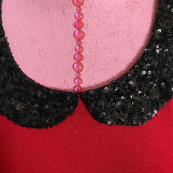 Rue21 Sequined Collar Flare top - Picture 3 of 7